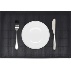 6 Bambus-Platzdeckchen 30 x 45 cm Schwarz