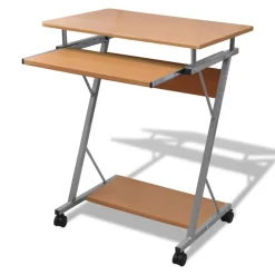 Computertisch Computerwagen PC Tisch Bürotisch Laptop auf Rollen braun