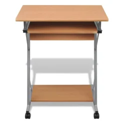 Computertisch Computerwagen PC Tisch Bürotisch Laptop auf Rollen braun