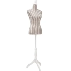 Damenbüste Schneiderpuppe Büste Torso Mannequin Leinen mit Streifen