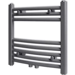 Handtuchheizkörper Warmwasser Gebogen Grau 480x480 mm