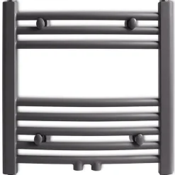 Handtuchheizkörper Warmwasser Gebogen Grau 480x480 mm
