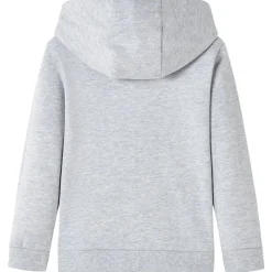 Kinder-Kapuzenpullover Grau Melange und Orange 92