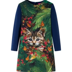 Kinderkleid mit Langen Ärmeln Marineblau 104