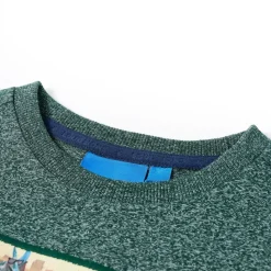 Kinder-Langarmshirt Dunkelgrün Melange 104