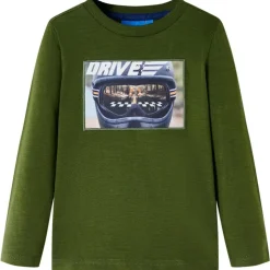 Kinder-Langarmshirt Dunkles Khaki 104