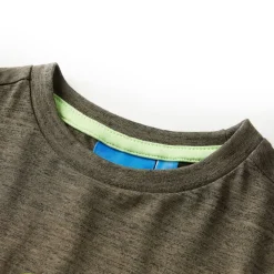 Kinder-Langarmshirt Dunkles Khaki Melange 92