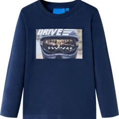 Kinder-Langarmshirt Marineblau Melange 104