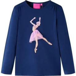 Kinder-Langarmshirt Marineblau 92