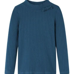 Kinder-Langarmshirt Rippstrick Marineblau 104