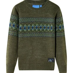 Kinderpullover Gestrickt Khaki 92