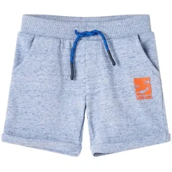 Kindershorts mit Kordelzug Blau Melange 116