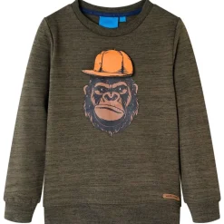 Kinder-Sweatshirt Dunkelkhaki Melange 104