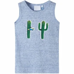 Kinder-Tanktop Blau Melange 104