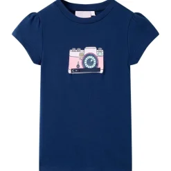 Kinder-T-Shirt Marineblau 116