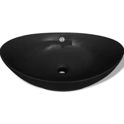 Luxuriöses Keramik Waschbecken Oval Schwarz