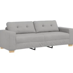 vidaXL | 3-Sitzer-Sofa | mit Kissen Wolkengrau Stoff