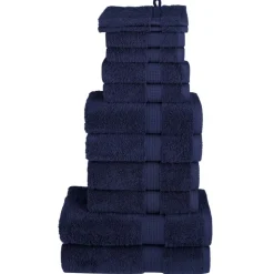 vidaXL 12 tlg. Premium-Handtuch-Set SOLUND Marineblau 600 g/m²