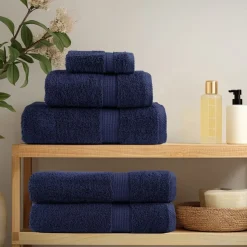 vidaXL 12 tlg. Premium-Handtuch-Set SOLUND Marineblau 600 g/m²