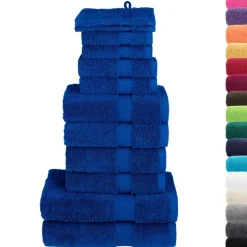 vidaXL 12 tlg. Premium-Handtuch-Set SOLUND Blau 600 g/m²