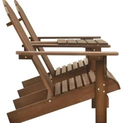 vidaXL Adirondack-Gartenstühle mit Tisch Massivholz Tanne Braun