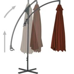 vidaXL Ampelschirm mit Stahl-Mast 250x250 cm Terrakotta