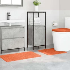 vidaXL Anti-Rutsch Badematten-Set 3 pcs Orange PP