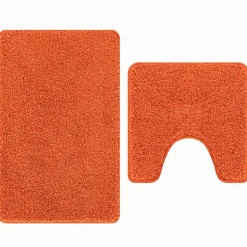 vidaXL Anti-Rutsch Badematten-Set 2 pcs Orange PP