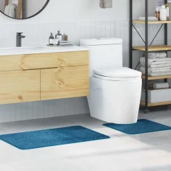 vidaXL Anti-Rutsch Badematten-Set 2 pcs Blau PP