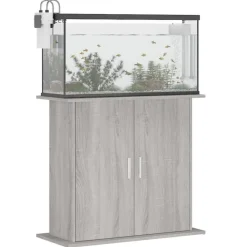 vidaXL Aquariumständer Grau Sonoma 81x36x73 cm Holzwerkstoff