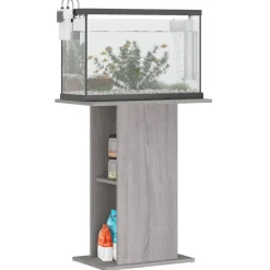 vidaXL Aquariumständer Grau Sonoma 60,5x36x72,5 cm Holzwerkstoff
