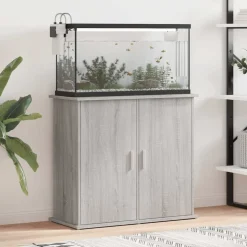 vidaXL Aquariumständer Grau Sonoma 81x36x73 cm Holzwerkstoff
