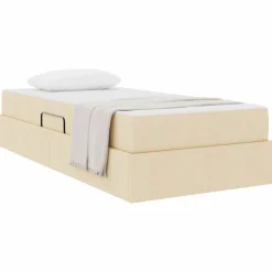 vidaXL Aufbewahrungsbett mit Matratze Creme 90 x 190 cm Polyester