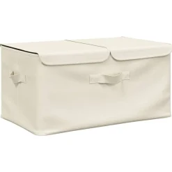 vidaXL Aufbewahrungsbox Stoff 50x30x25 cm Creme