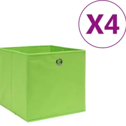 vidaXL Aufbewahrungsboxen 4 Stk. Vliesstoff 28x28x28 cm Grün