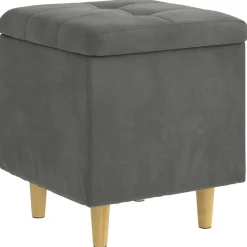 vidaXL Aufbewahrungsottomane Dunkelgrau 40 x 40 x 45 cm Samt