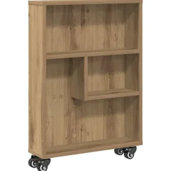 vidaXL Aufbewahrungswagen Schmal Artisan-Eiche 48x13x68 Holzwerkstoff