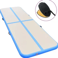 vidaXL Aufblasbare Gymnastikmatte mit Pumpe 300x100x10 cm PVC Blau