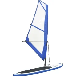 vidaXL Aufblasbares SUP-Board mit Segel Set Blau und Weiß