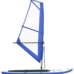 vidaXL Aufblasbares SUP-Board mit Segel Set Blau und Weiß