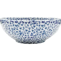 vidaXL Aufsatzwaschbecken Weiß und Blau Rund Ø41x14 cm Keramik