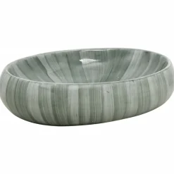 vidaXL Aufsatzwaschbecken Grün Oval 59x40x15 cm Keramik