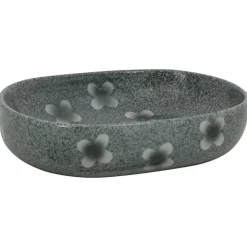 vidaXL Aufsatzwaschbecken Blau Oval 59x40x14 cm Keramik
