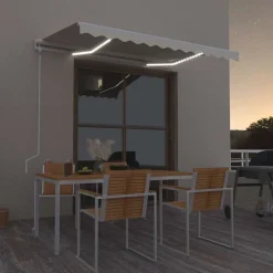 vidaXL Automatische Markise mit LED & Windsensor 300x250 cm Creme