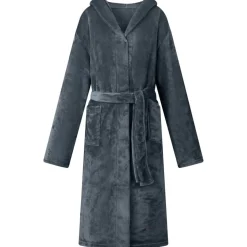 vidaXL Bademantel Hoodie Marineblau S Flanell