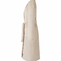 vidaXL Bademantel ohne Kapuze Beige S Flanell