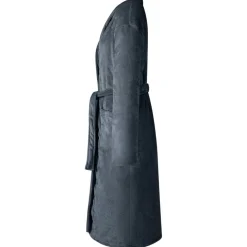 vidaXL Bademantel ohne Kapuze Marineblau S Flanell
