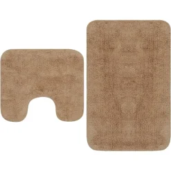 vidaXL Badematten-Set 2-tlg. Stoff Beige