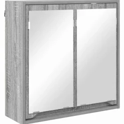 vidaXL Badezimmerspiegelschrank mit Tür Graues Sonoma 60 x 20 x 60 cm