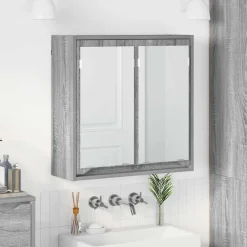 vidaXL Badezimmerspiegelschrank mit Tür Graues Sonoma 60 x 20 x 60 cm